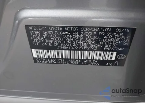2018 Lexus Is 300 z USA, uszkodzony, nr VIN JTHBA1D29J5082742